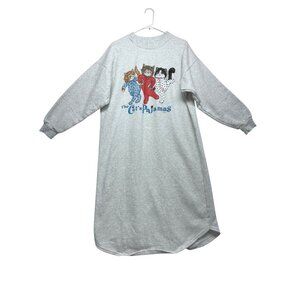 Vintage Artisans Sunschein Designs The Cats Pajamas Sweatshirt Dress Size L-XL